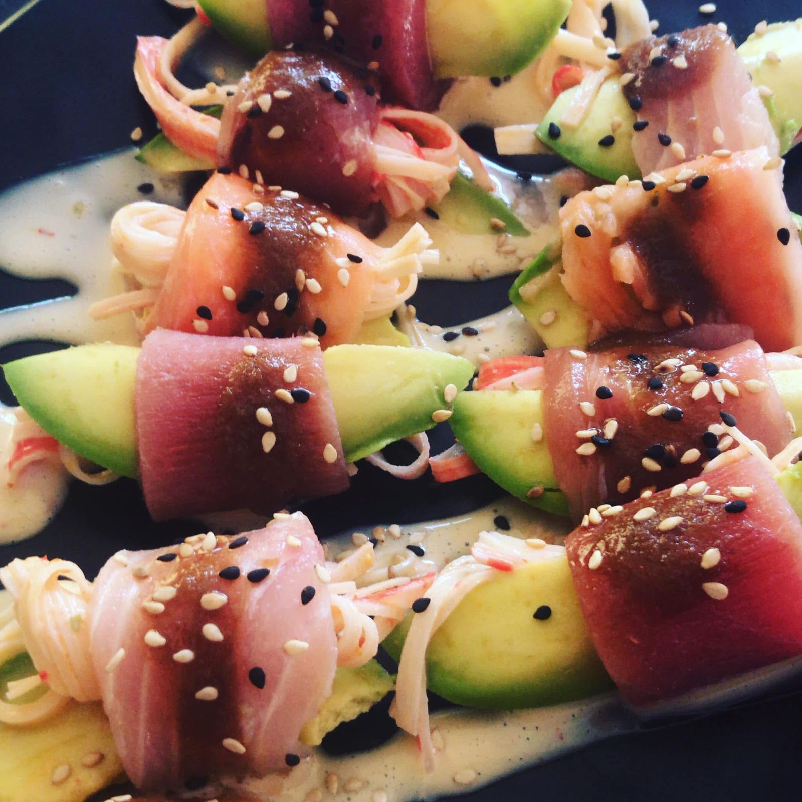 Seared tuna with avocado and sesame — Chef Cabo Alex cuisine